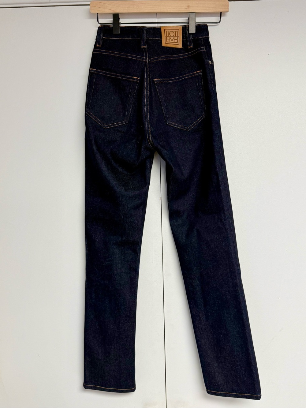 Toteme Dark Blue High-Rise Straight-Leg Jeans - Picture 3 of 5